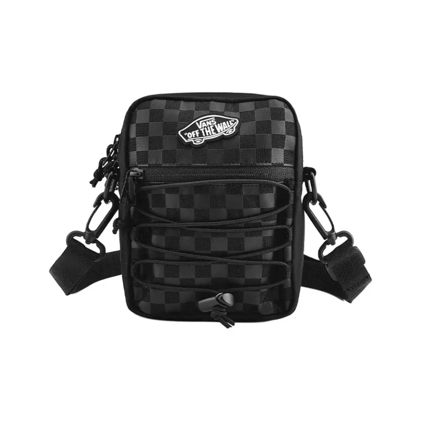 Vans Polyester Shoulder Bag, Crossbody Bag Regular Women's Black Subtle Texture