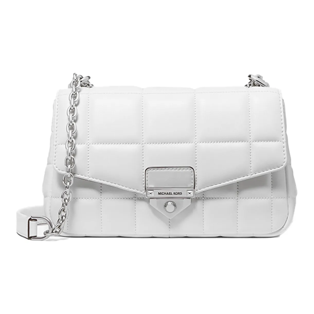 MICHAEL KORS Soho Leather Sheepskin Crossbody Bag, Shoulder Bag Women's Pure White