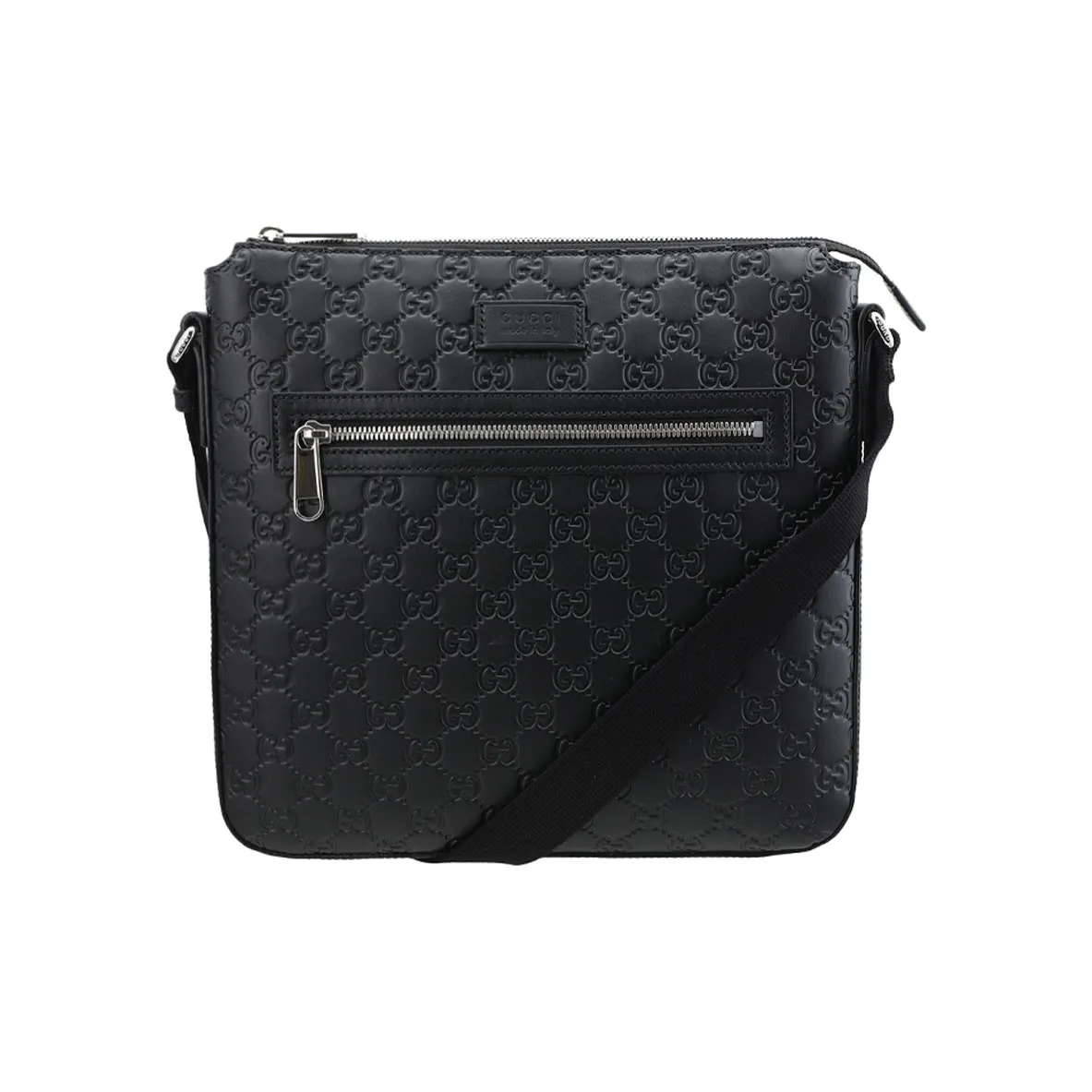GUCCI Leather Messenger Bag, Shoulder Bag, Crossbody Bag Men's Black
