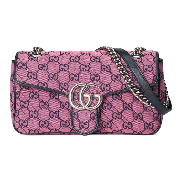 GUCCI GG Marmont Seamed Canvas Shoulder Bag, Crossbody Bag Small Women's