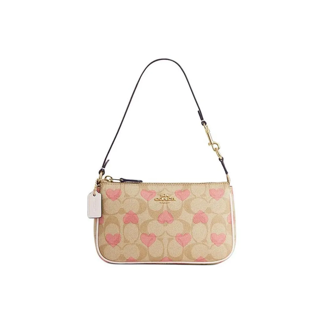 COACH Nolita PVC Shoulder Bag, Handbag, Shoulder Bag Women's Light Khaki & Chalk White