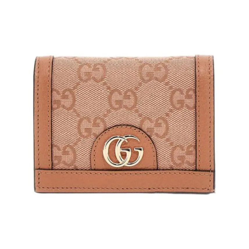 GUCCI Ophidia Холст и Кожа Кошелек Держатель для Карт Женские Розовый