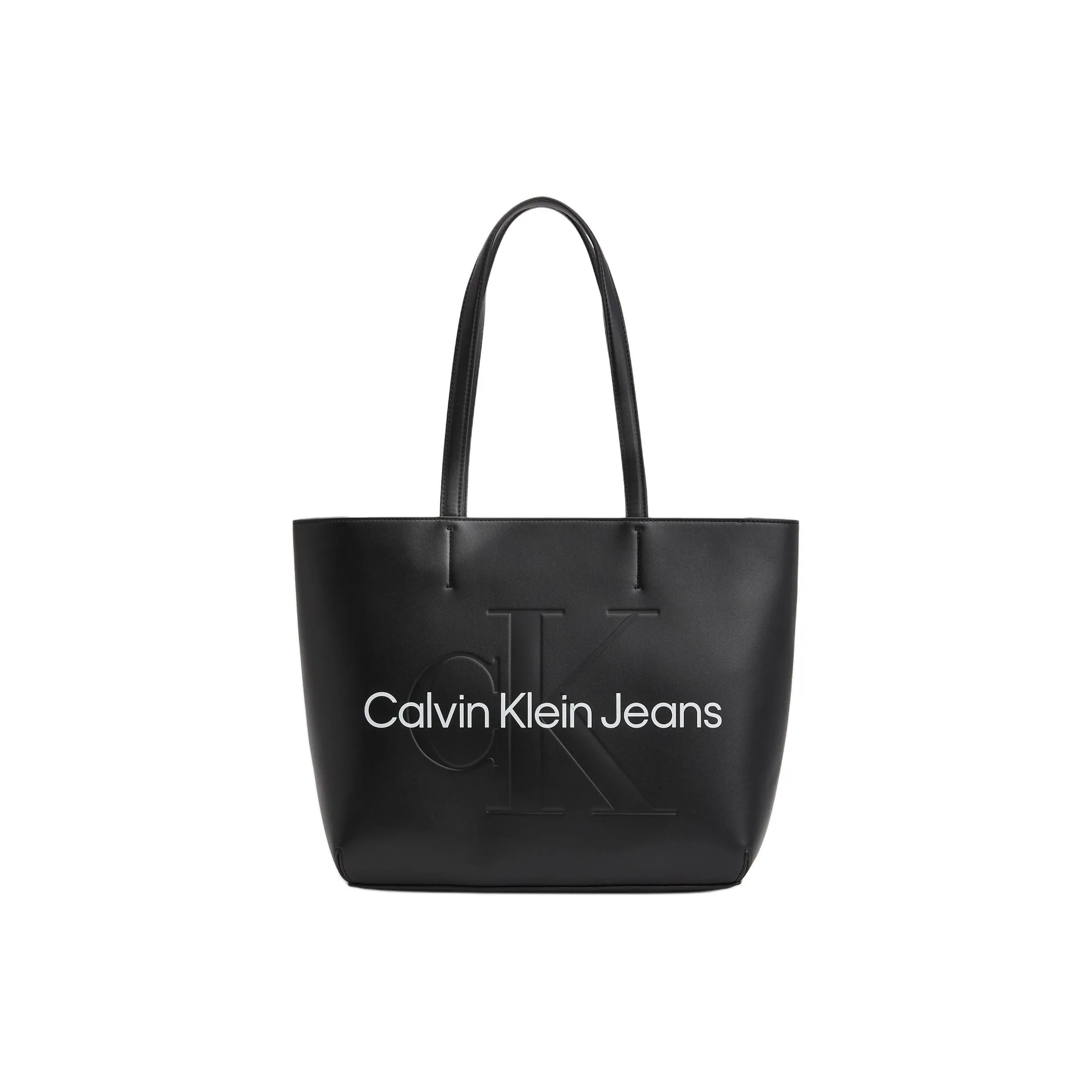CALVIN KLEIN Polyurethane Tote Bag, Shopping Bag, Handbag Women's Black
