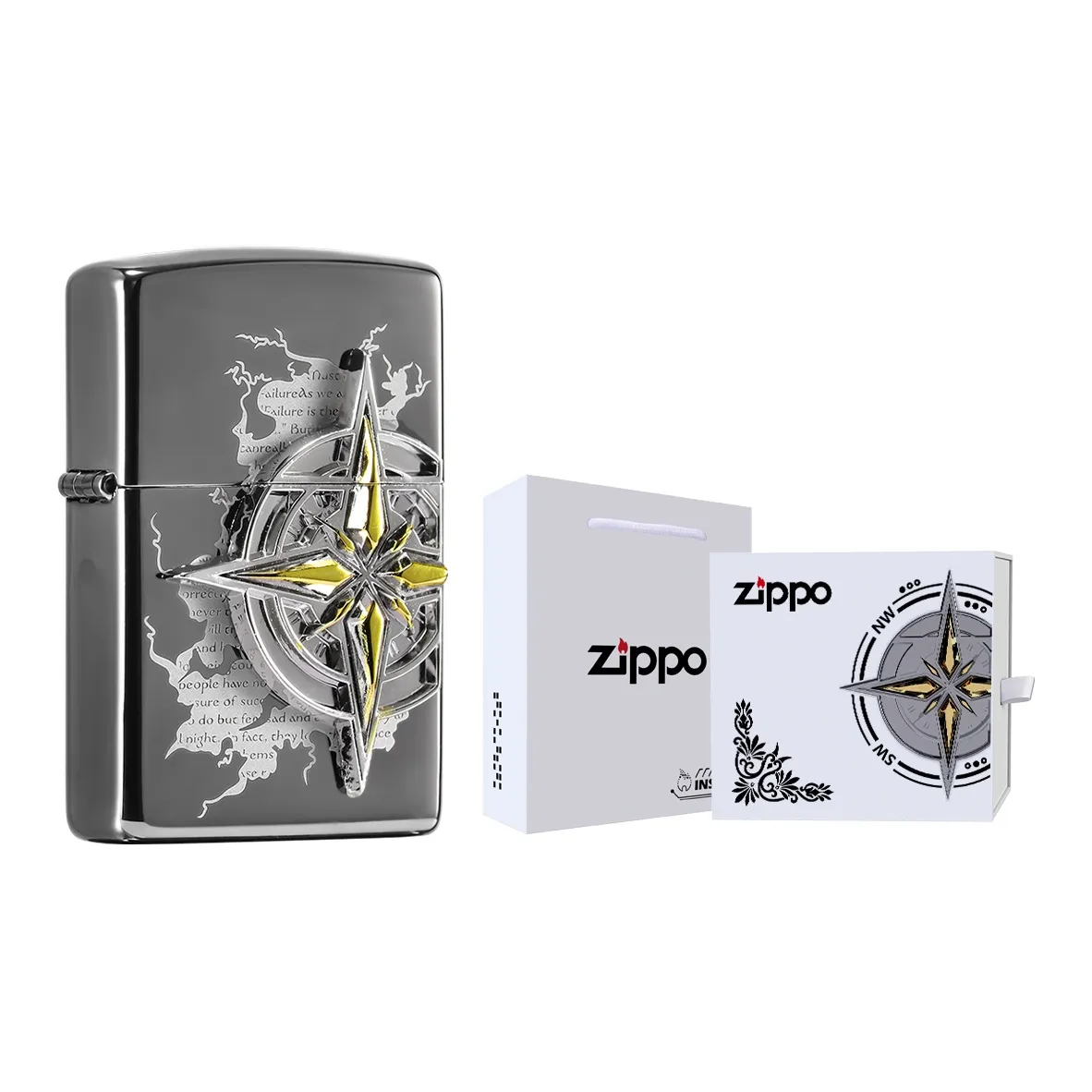 ZIPPO Black Ice Points to Love Love's Guide Windproof Kerosene Lighter