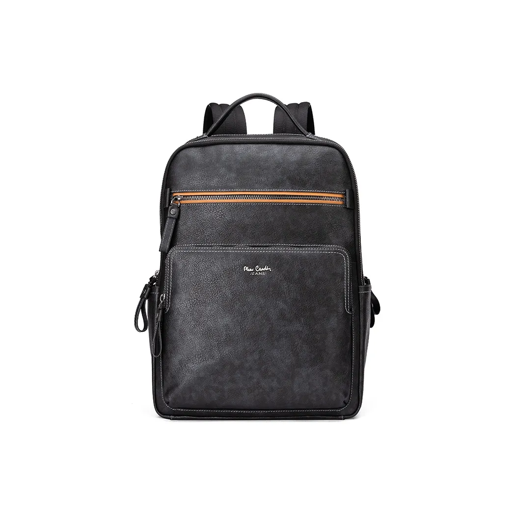 PIERRE CARDIN Тело Коровья Кожа Водонепроницаемый Натуральный Кожа Рюкзак Мужской Черный
