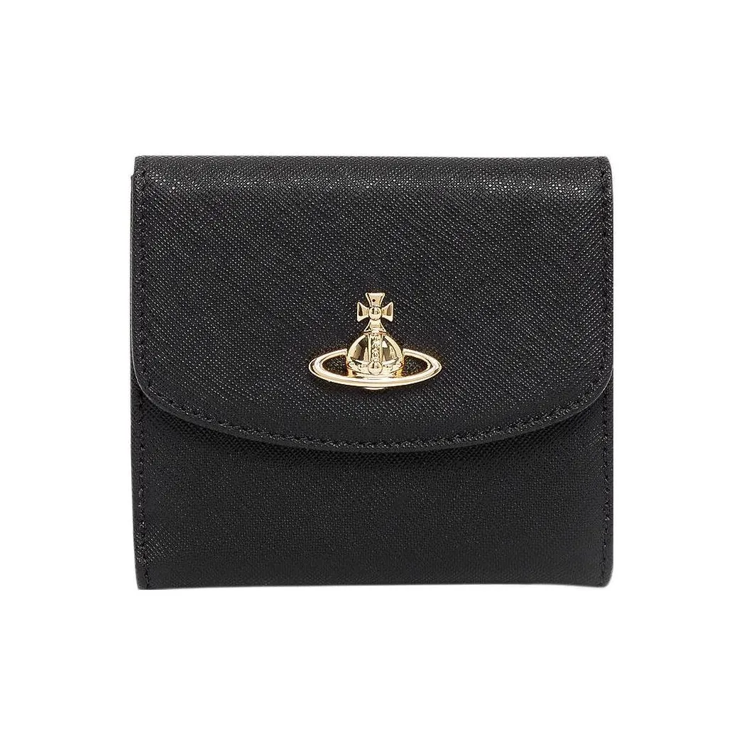 Vivienne Westwood Calfskin Wallet Trumpets Women's Black