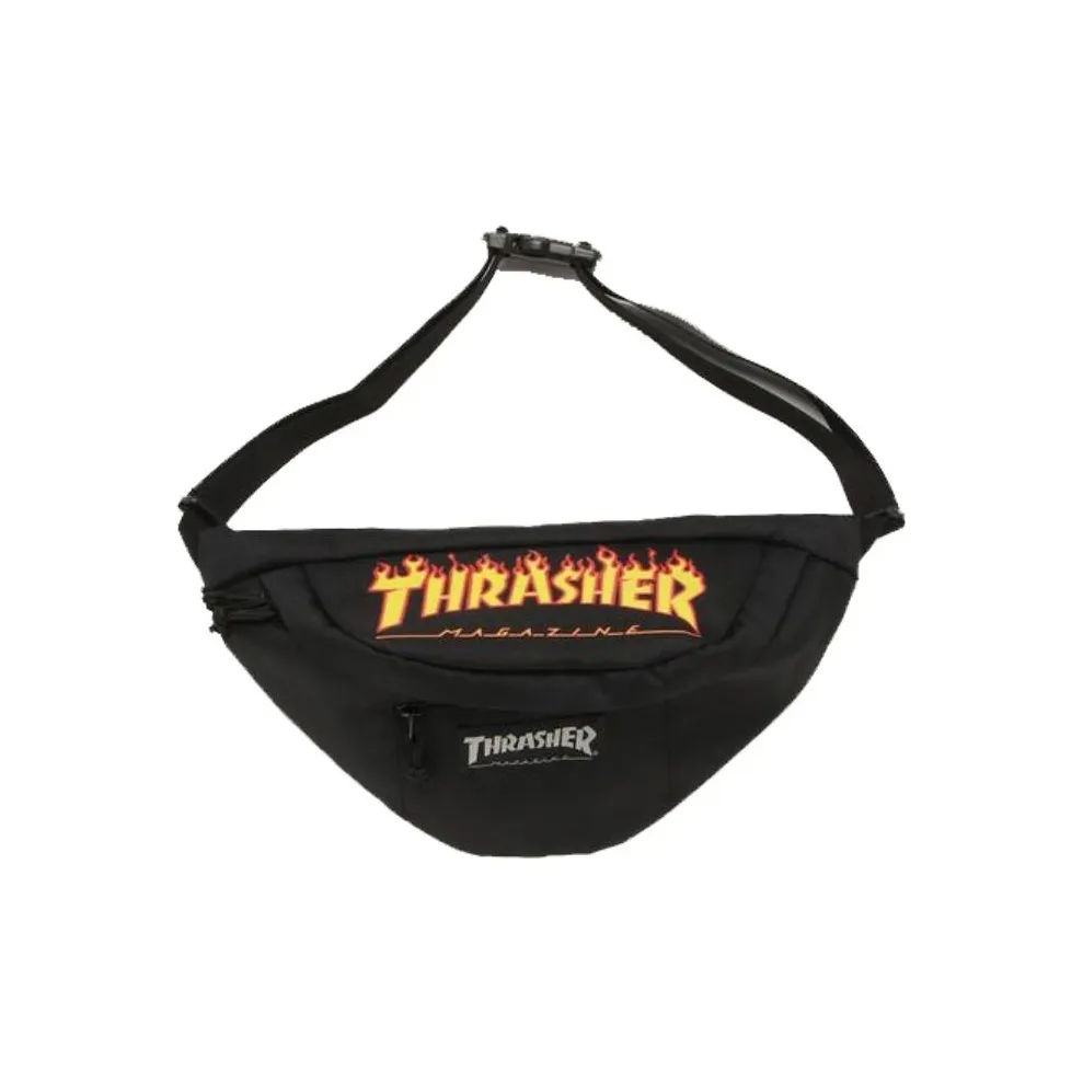 Thrasher Полиэстер Sling Сумка Одно плечо Через плечо Бананка Унисекс Черный