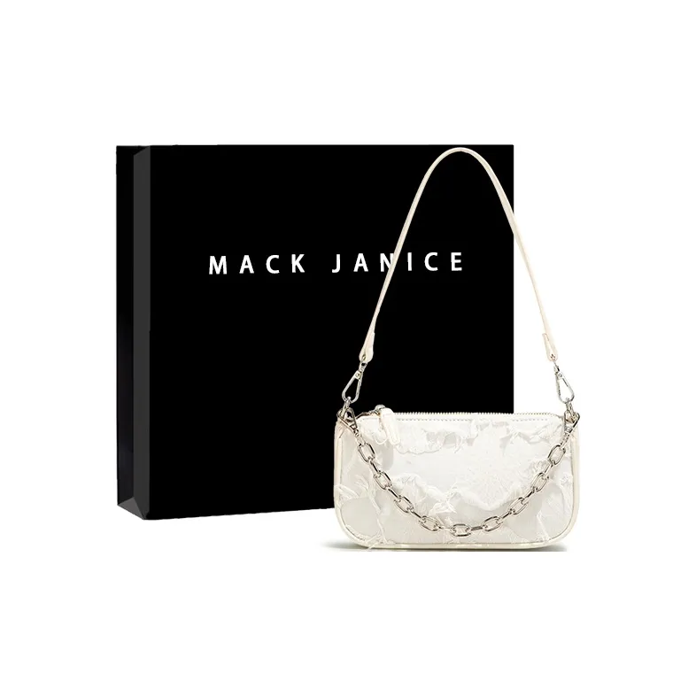 MACKJANICE Polyurethane With Synthetic Leather Shoulder Bag Women's Fringe White