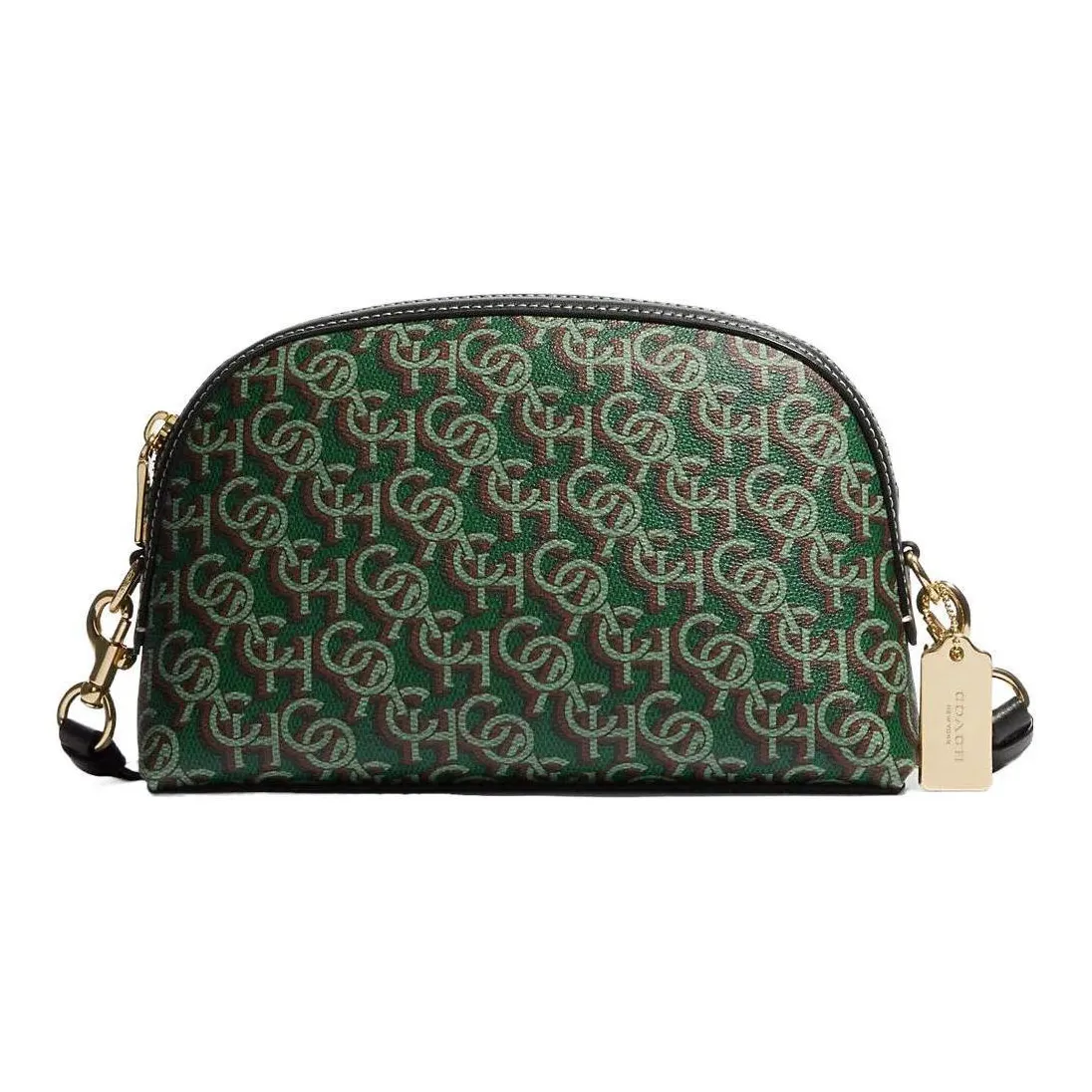 COACH Madi Canvas With Leather Shoulder Bag, Crossbody Bag Medium Size Women's Green