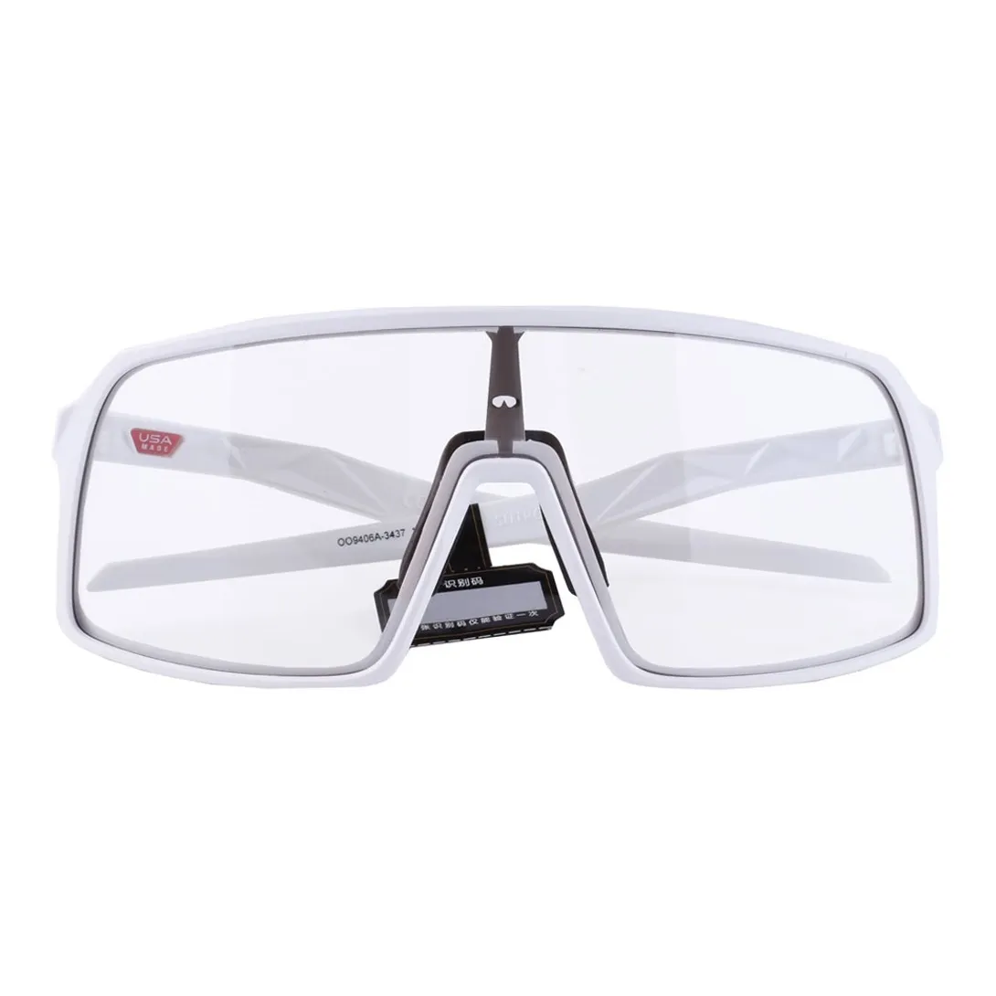 Oakley Plate Frame Irregular Shape Sunglasses Unisex White