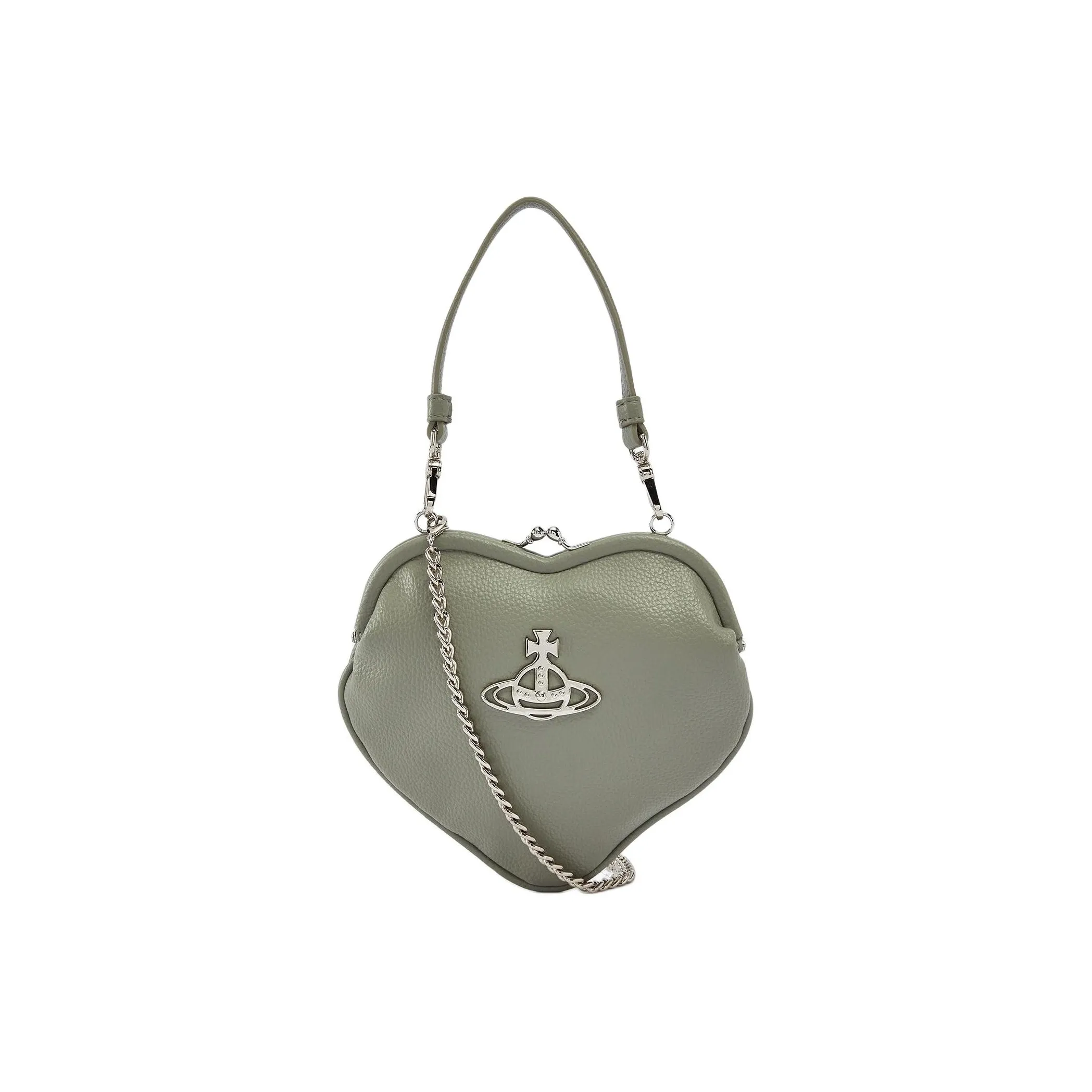 Vivienne Westwood Переработанный полиуретан одно плечо через плечо портативный кошелек женский серый зеленый