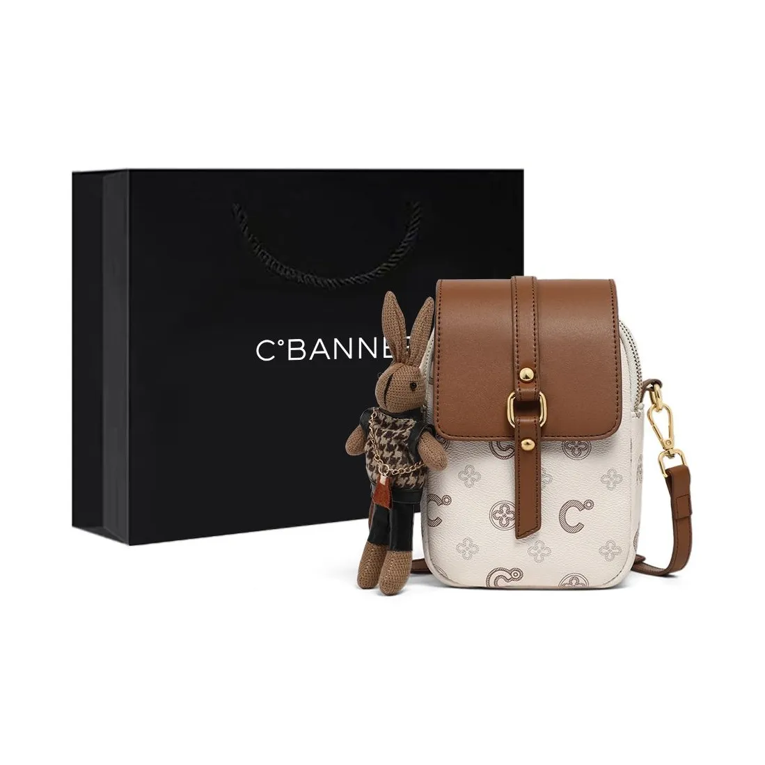 C°BANNER Синтетическая кожа Одно плечо Маленькая квадратная сумка Маленькая Женская Орехи Абрикос Кофе