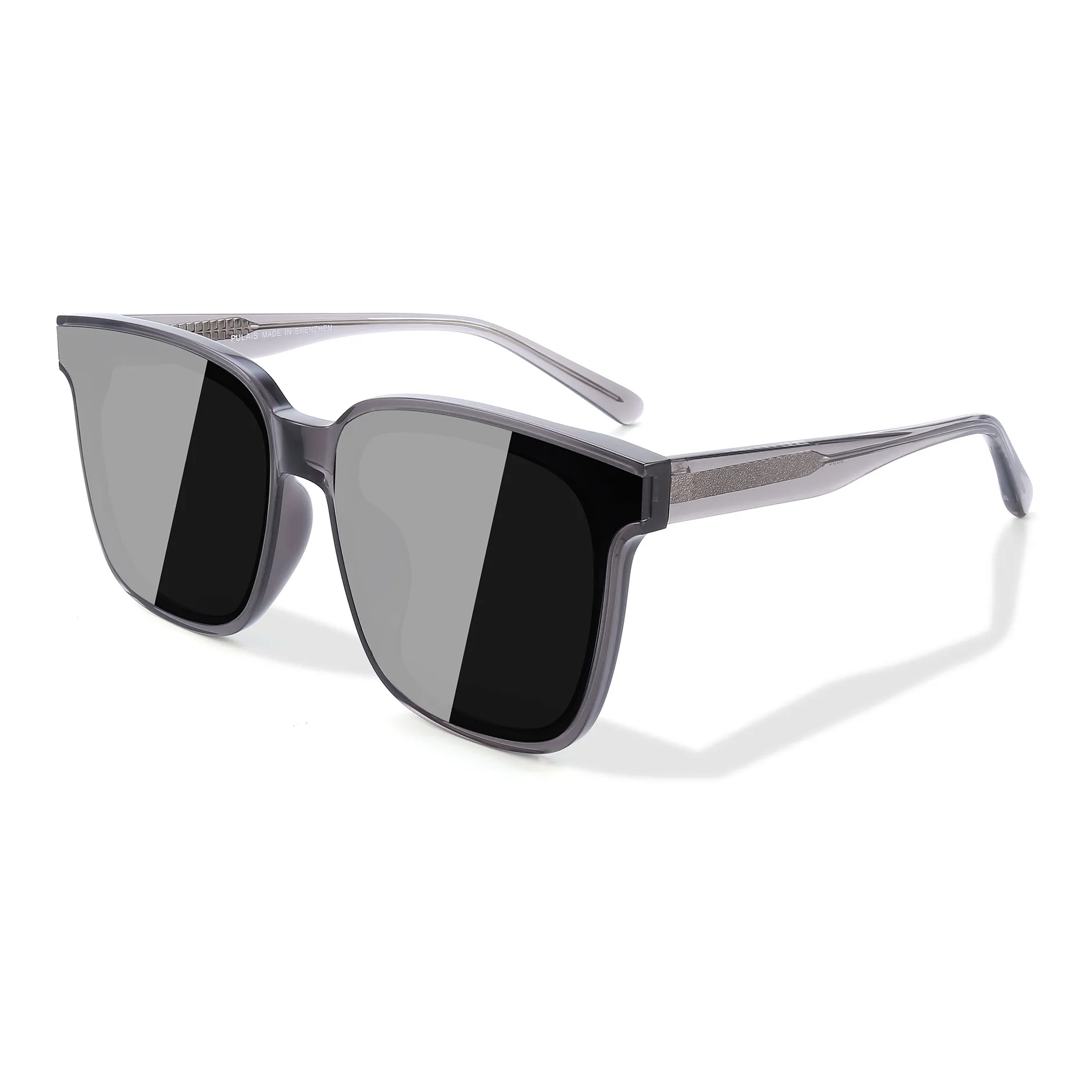 PULAIS Квадратные Солнцезащитные Очки Унисекс Черные