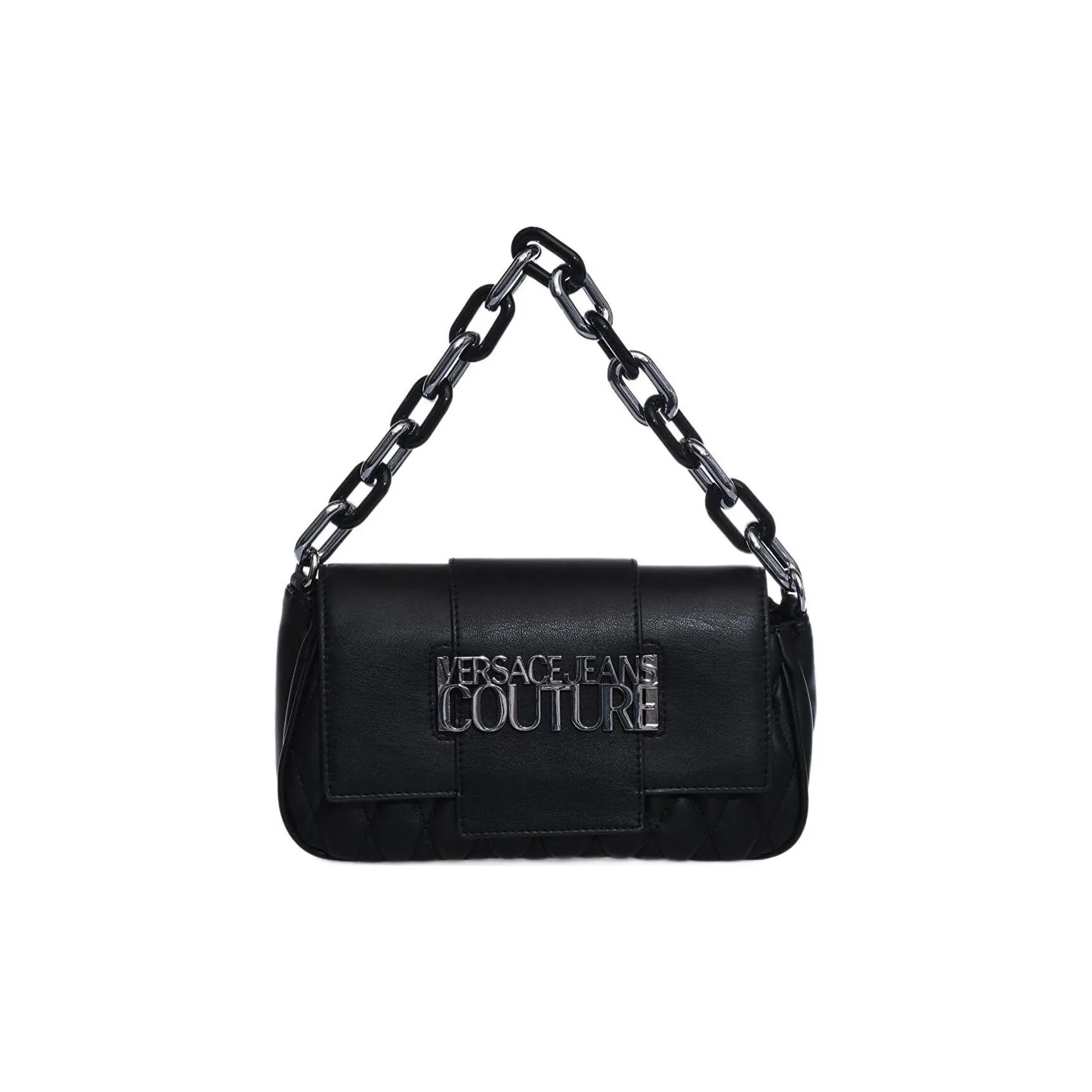 VERSACE JEANS COUTURE Кожа Цепь Сумка через плечо Сумка Сумка Средний Женский Черный