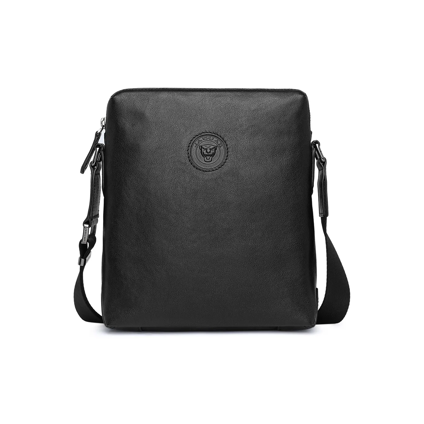 JAGUAR Натуральная кожа Сумка через плечо из крупнозернистой текстуры коровьей кожи Мужская Черная