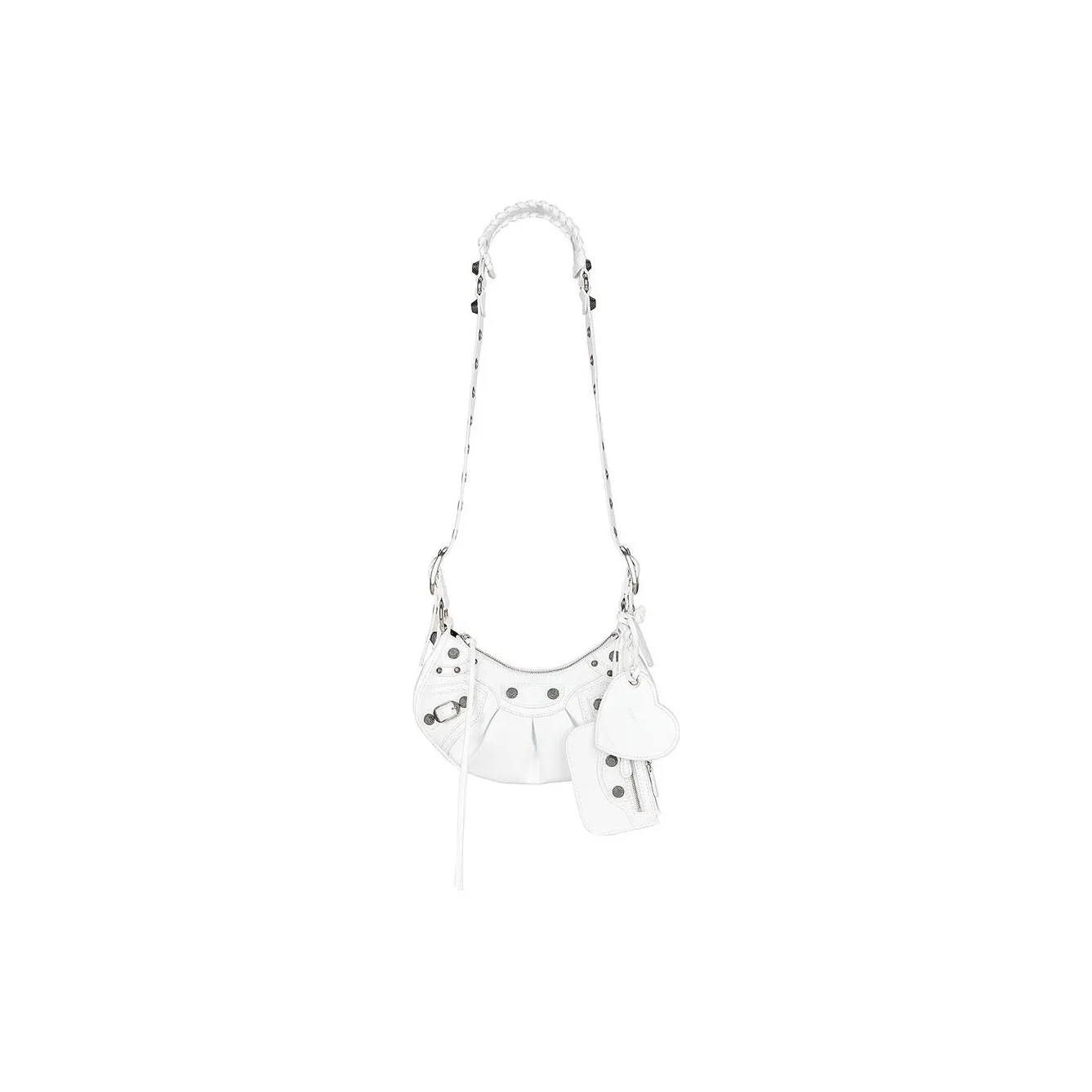 Balenciaga Le Cagole Cotton, Polyester, Polyurethane Handbag, Shoulder Bag, Crossbody Bag Mini Women's White