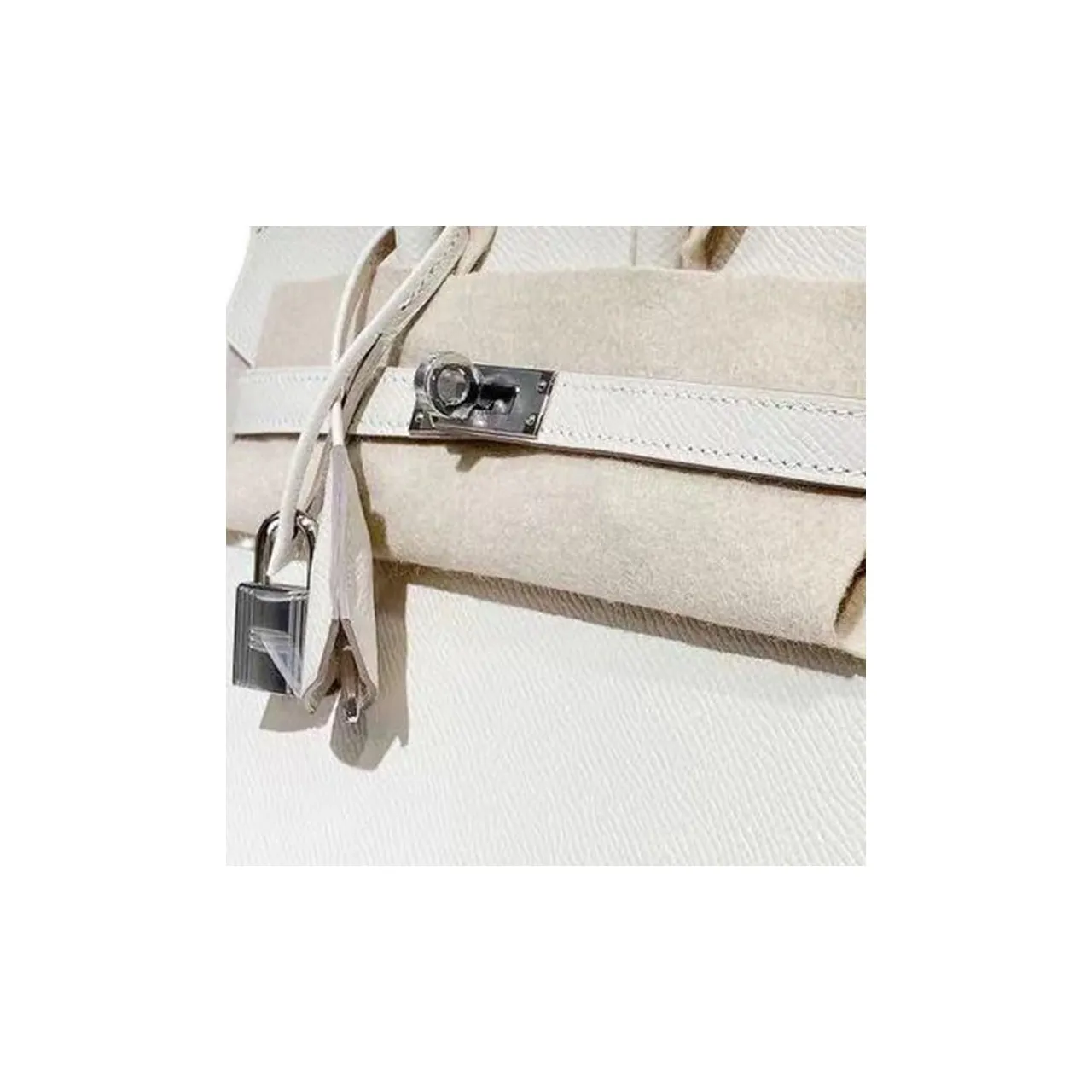 HERMES Birkin Epsom Leather Birkin Bag Handbags Women's 10 Craie Milkshake White