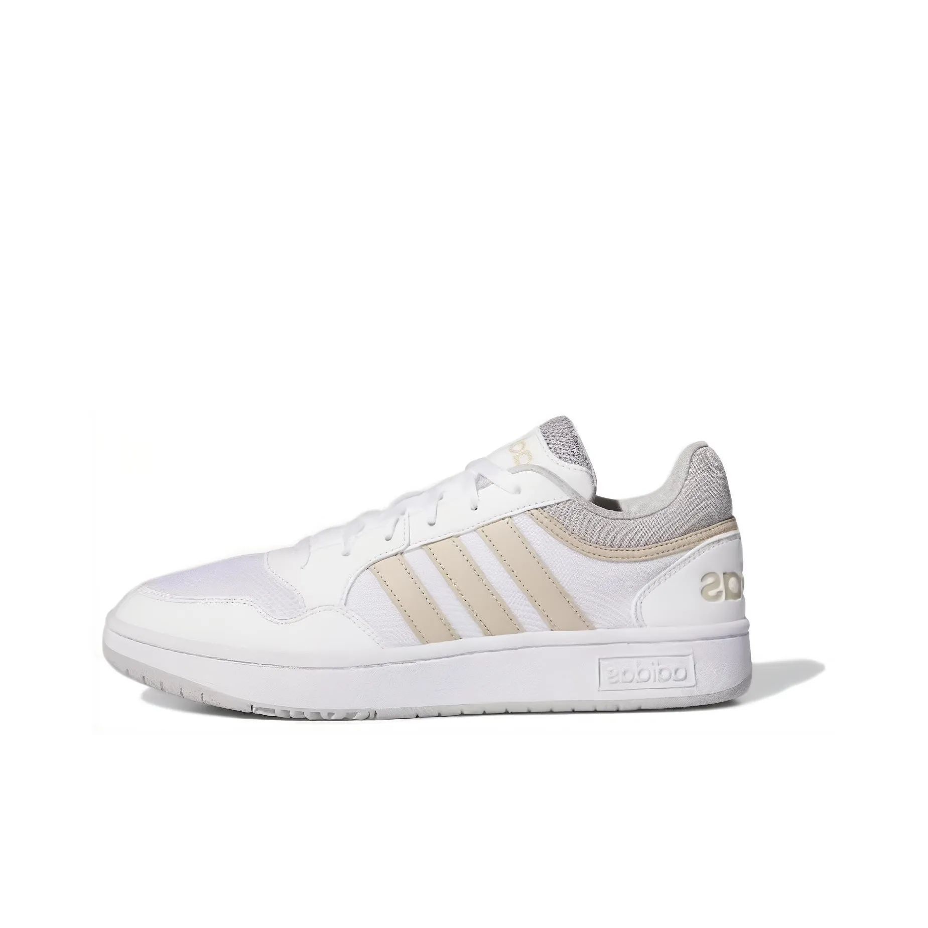 Adidas HOOPS 3.0 Summer Cushioning Wear Resistant Low Top Skateboard Shoes Men's White Gold