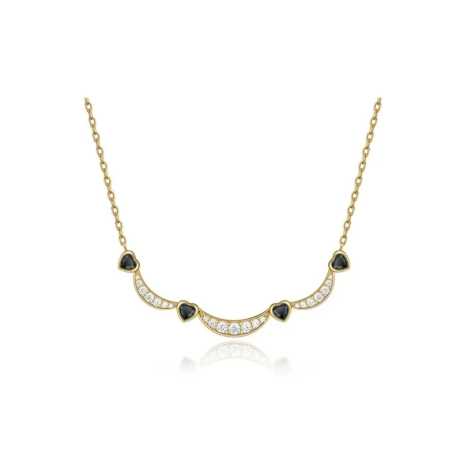 FANCI S925 Silver Inlaid Heart Gemstone Necklaces Women's
