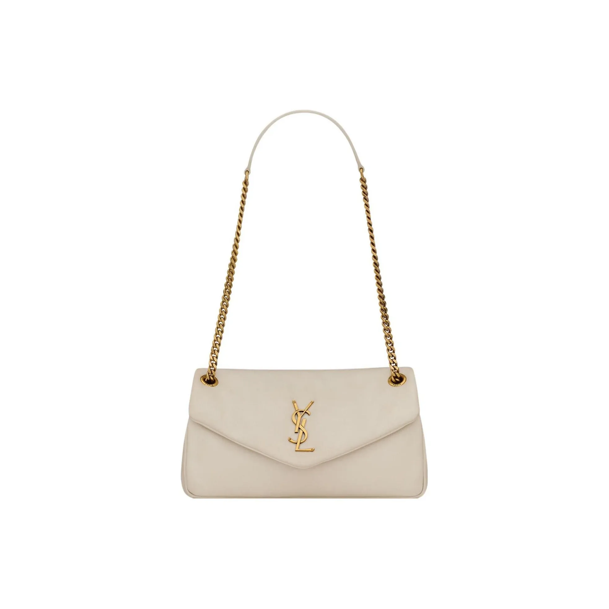 SAINT LAURENT Sheepskin Envelope Bag Portable Crossbody Bag Shoulder Bag Women's Cream