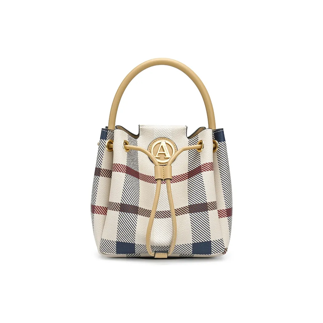 AQUASCUTUM Сумка DUAL PURPOSE из крупнозернистой текстуры коровья кожа ведрообразная сумка сумка на одно плечо женская абрикосовый цвет