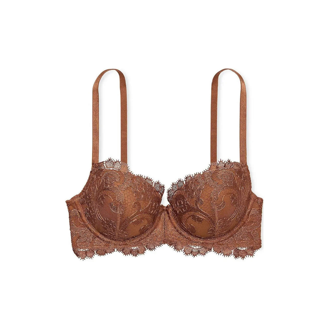 Victoria's Secret DREAM ANGELS Collection 8752 Embroidered Lightly Lined Demi Bra Women's Caramel