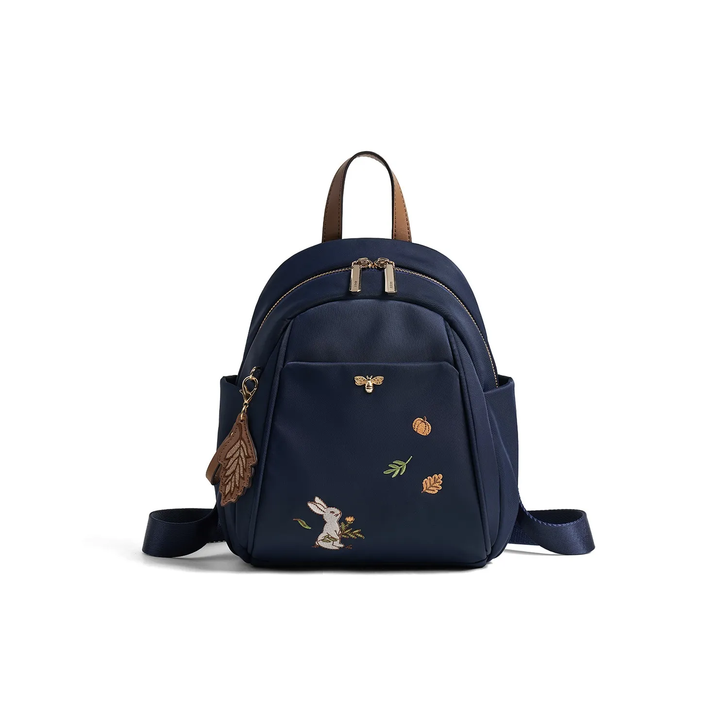 LEFF Ткань Рюкзак Путешествие Сумка Маленькая Женская Тихий Синий Молочно-чайный Абрикос