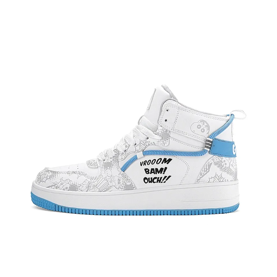 Crayon Shinchan Покрытие против скольжения Высокие кроссовки для скейтбординга