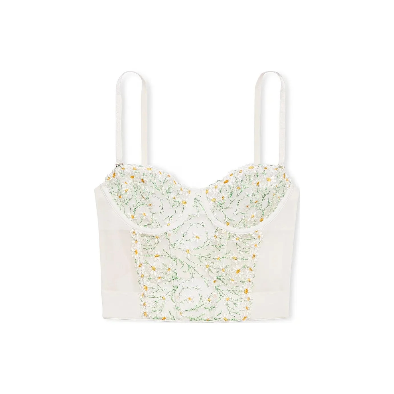 Victoria's Secret PINK DREAM ANGELS DaisyChainEmbroideryStraplessCors/Ws Bra Women's White