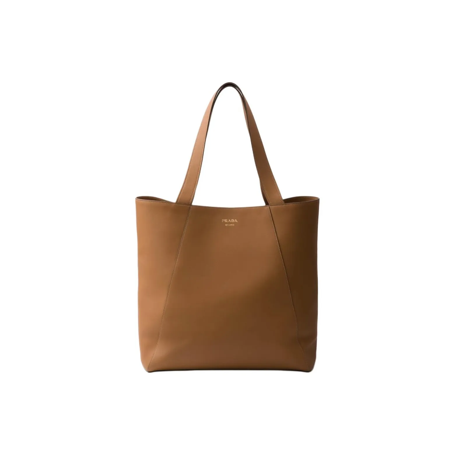PRADA Leather Tote Bag, Shopping Bag, Shoulder Bag, Handbag Men's Caramel
