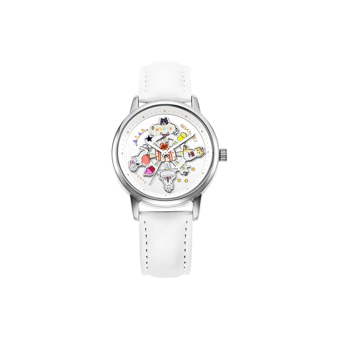 SKMEI Кварцевый механизм Часы Женские Белый циферблат