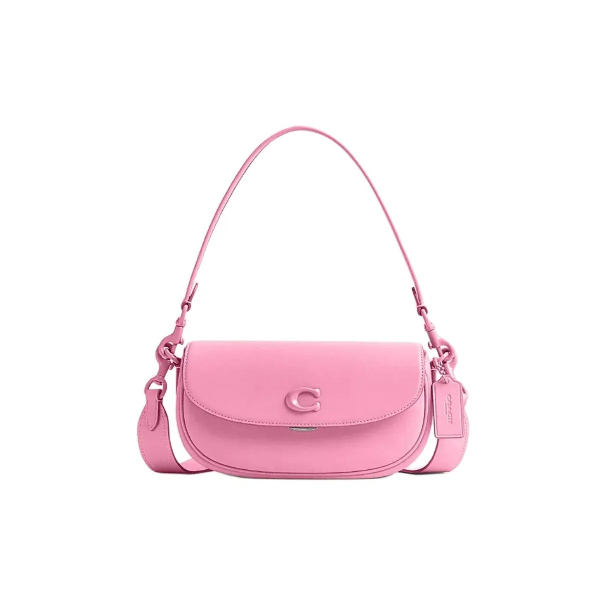 COACH EMMY Cow Leather Saddle Bag Handbag, Crossbody Bag, Shoulder Bag Medium Size Women's Bright Pink