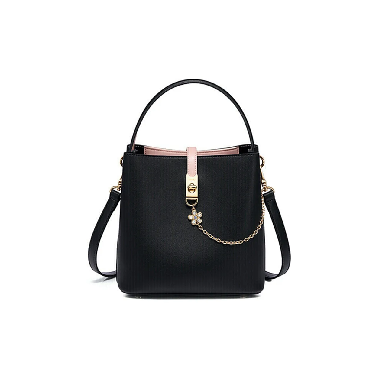 JUST STAR Synthetic Leather Crossbody One Shoulder Handbag Regular Women's Black