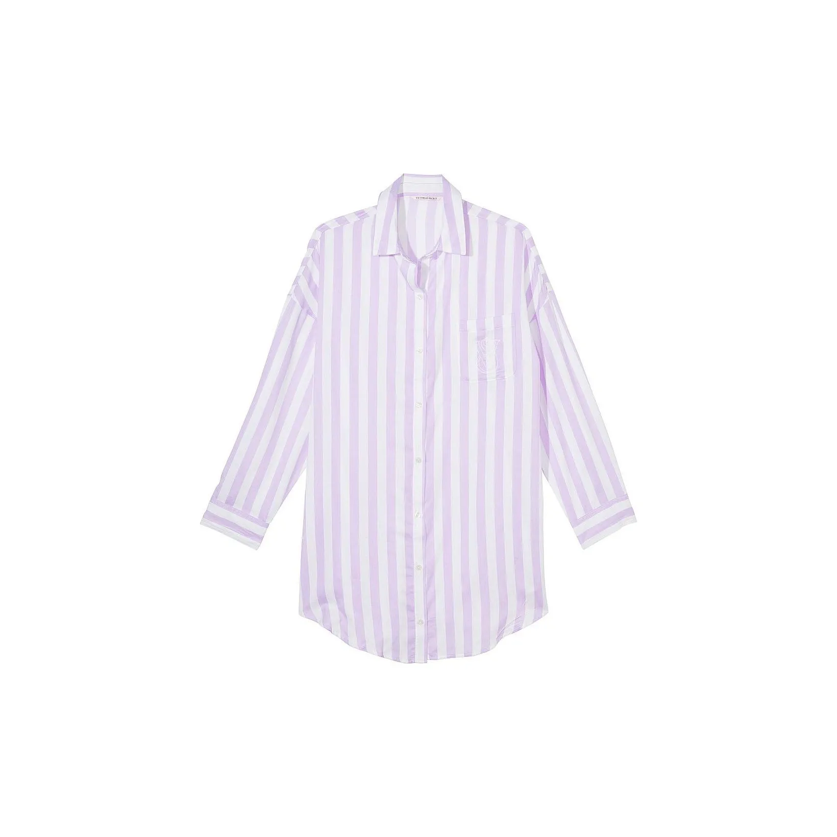 Victoria's Secret Модал Ночная рубашка Единорог Фиолетовый Полосы Пижама Топ Женский Светло-фиолетовый