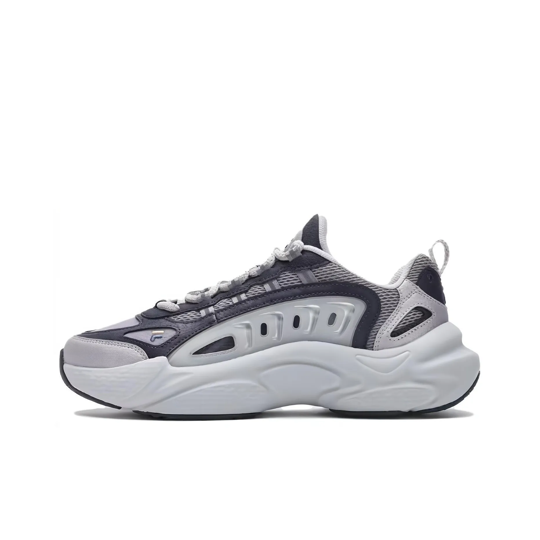 FILA FUSION SKY TRAIL DX Fishbone Head Cushioned Slip Resistant Breathable Low Top Casual Shoes Men's Gray Blue