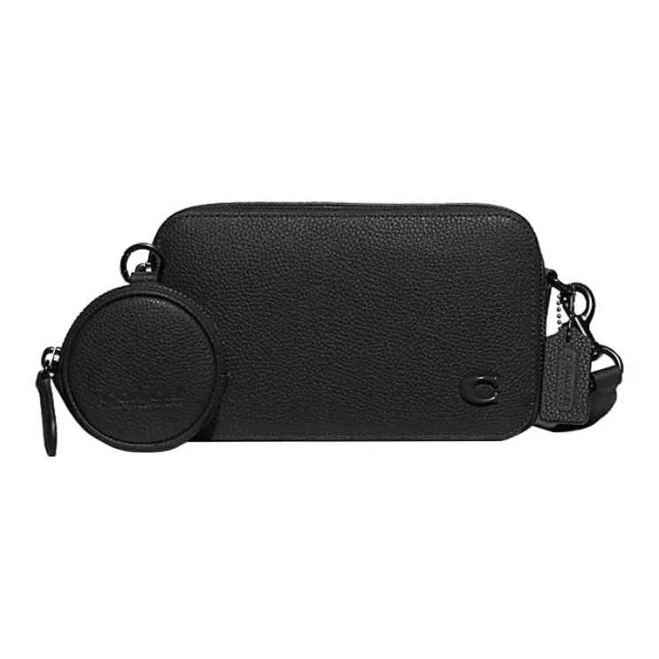COACH Charter Cow Leather Combo Bag, Storage Bag, Shoulder Bag, Crossbody Bag Trumpets Men's Black