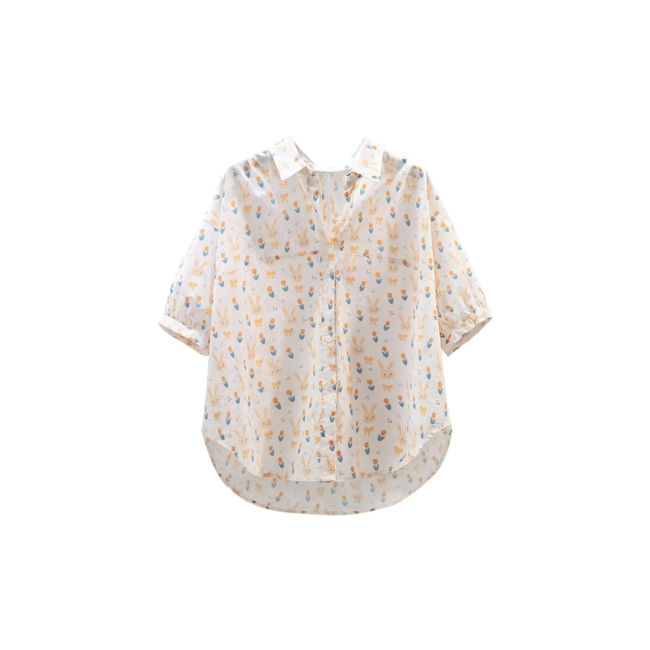 Cypress House Рубашка Женская Абрикосовая Основа Оранжевый Желтый Кролик