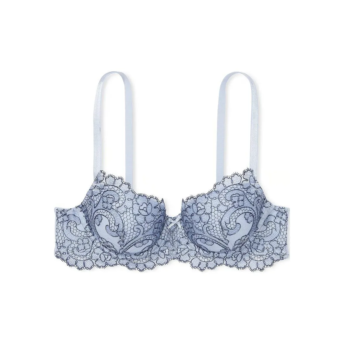Victoria's Secret DREAM ANGELS Collection 8752 Embroidered Lightly Lined Demi Bra Women's Blue