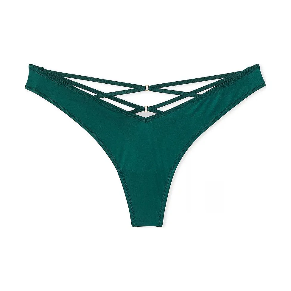 Victoria's Secret PINK VERY SEXY Strappy Back High Leg Thong Panty/Mn Underpants Women's 1 Pack Green