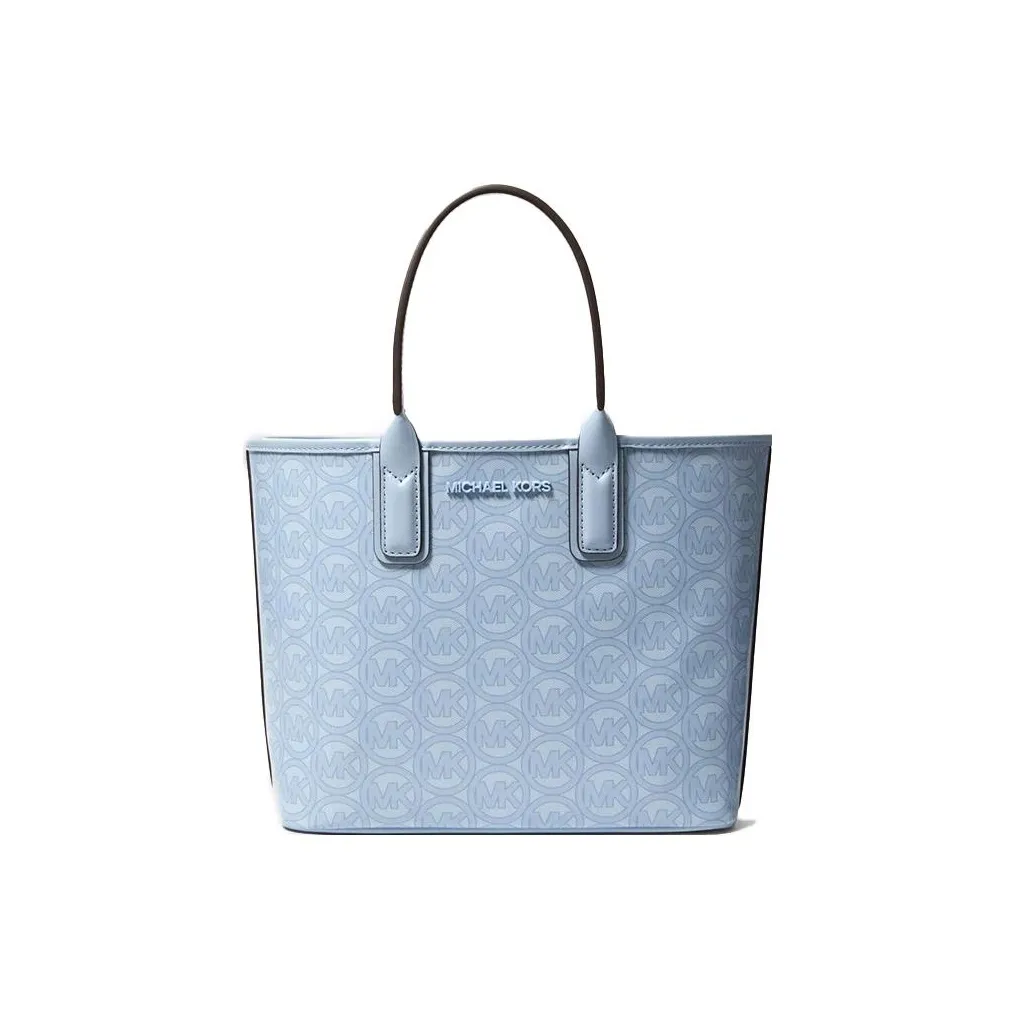MICHAEL KORS Polyester Tote Bag, Shopping Bag, Shoulder Bag, Handbag Trumpets Women's Light Blue