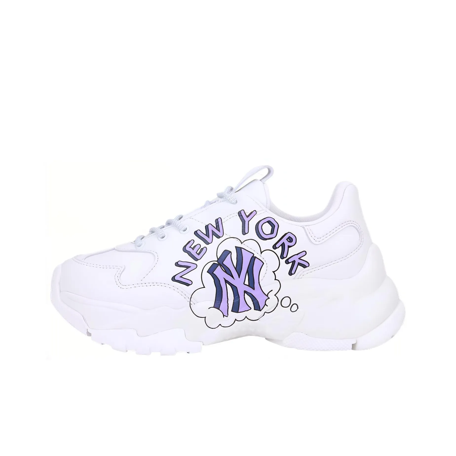 MLB Big Ball Chunky Sneakers Unisex Low top White Purple