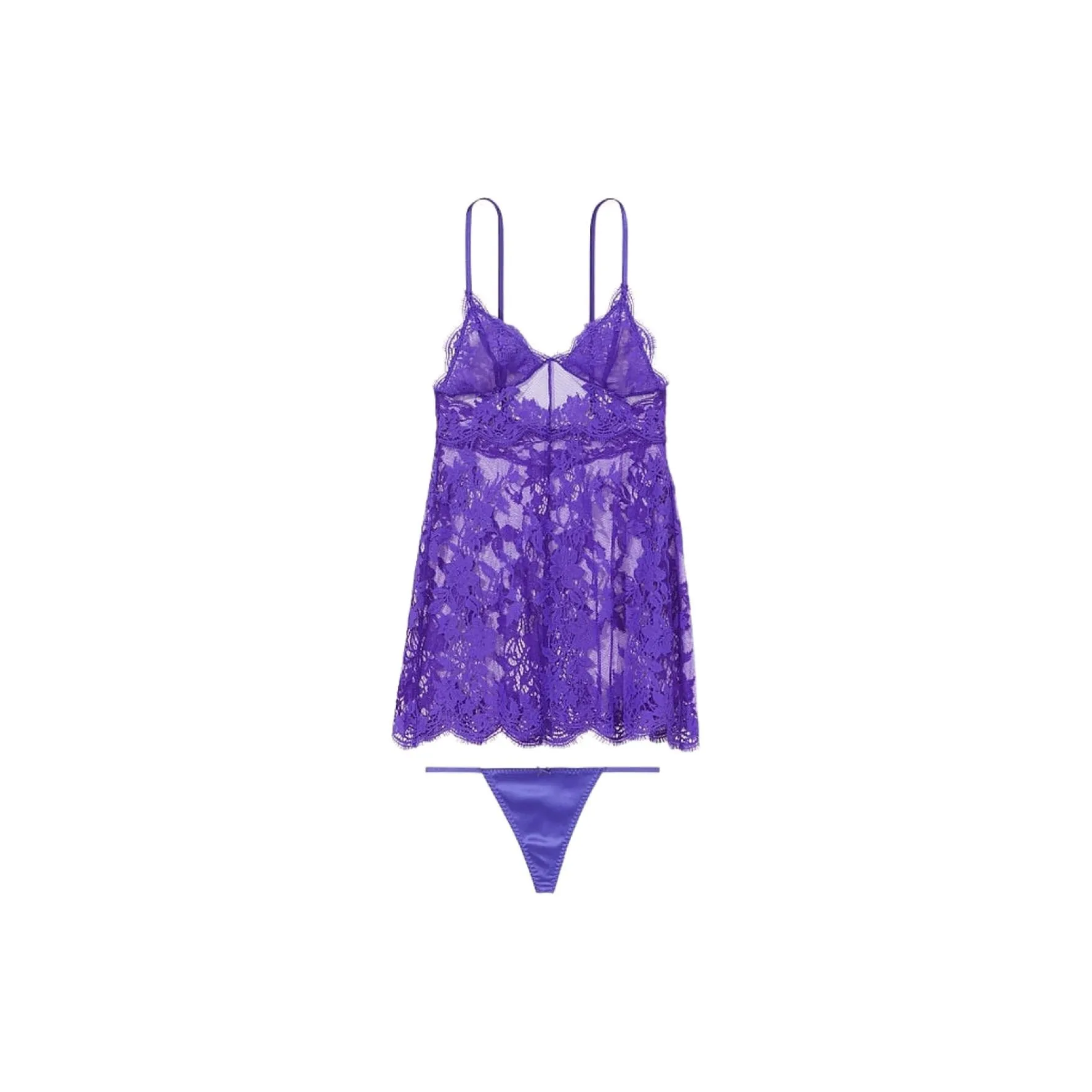 Victoria's Secret Сексуальный KI Цветочный Вышитый Кружевной Сексуальный Ночной Платье Пижамный Комплект Женские Фиолетовый