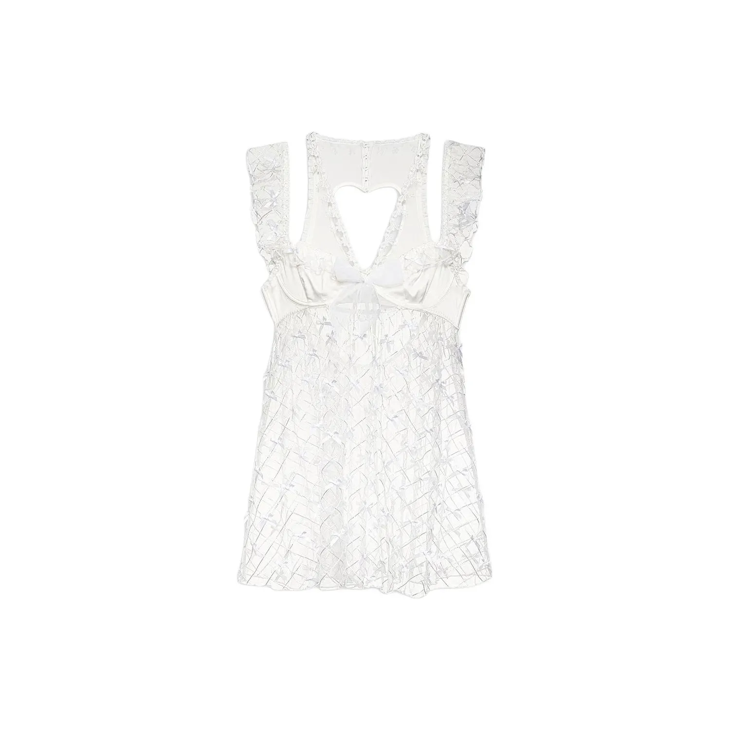 Victoria's Secret FOR LOVE & LEMONS Fiorella Slip Dress Nightgown Women's White