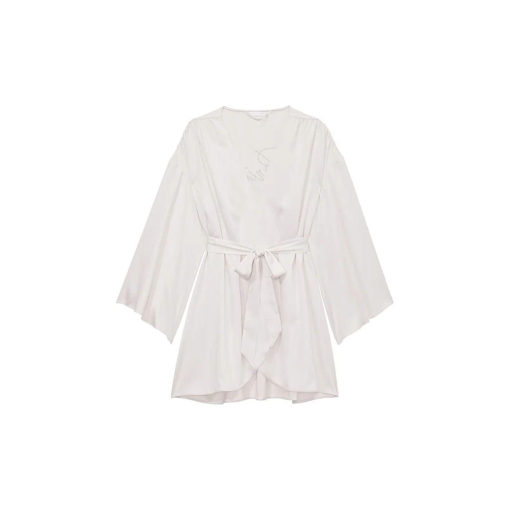 Victoria's Secret Невеста Embellished Сатин Короткий Халат Сон Халат Женские Кокосовый Белый