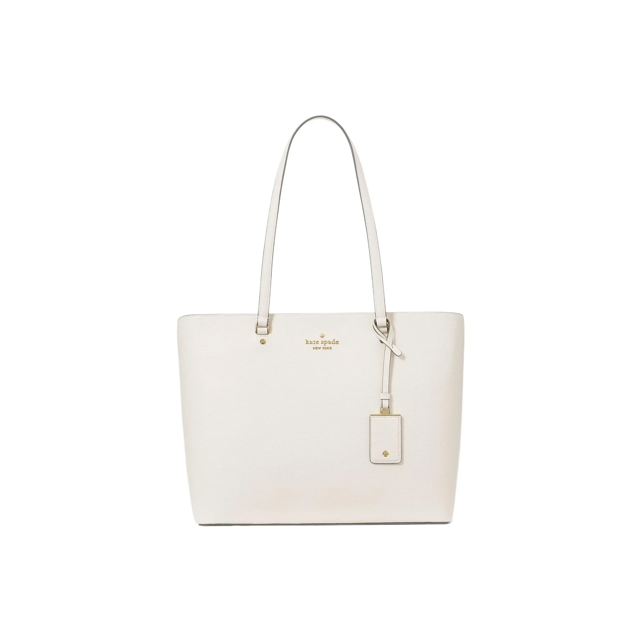 Kate Spade Grain Leather One Shoulder Handbag Tubas Women's Parchment Paper White
