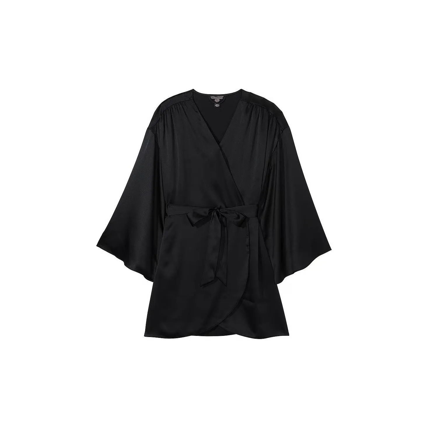 Victoria's Secret Bride Embellished Satin Short Robe/Black Sleep Robe Women's Black