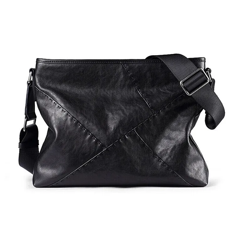 DOSRFINI Сумка через плечо из натуральной коровьей кожи сумка на плечо мужская черная