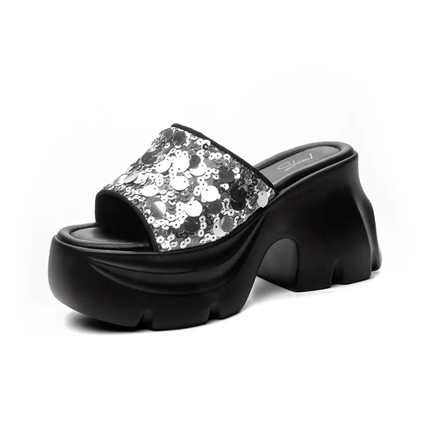 Shoe Cabinet Floral Language Sequins Slip Resistant Abrasion Resistant Slide Slippers Women's