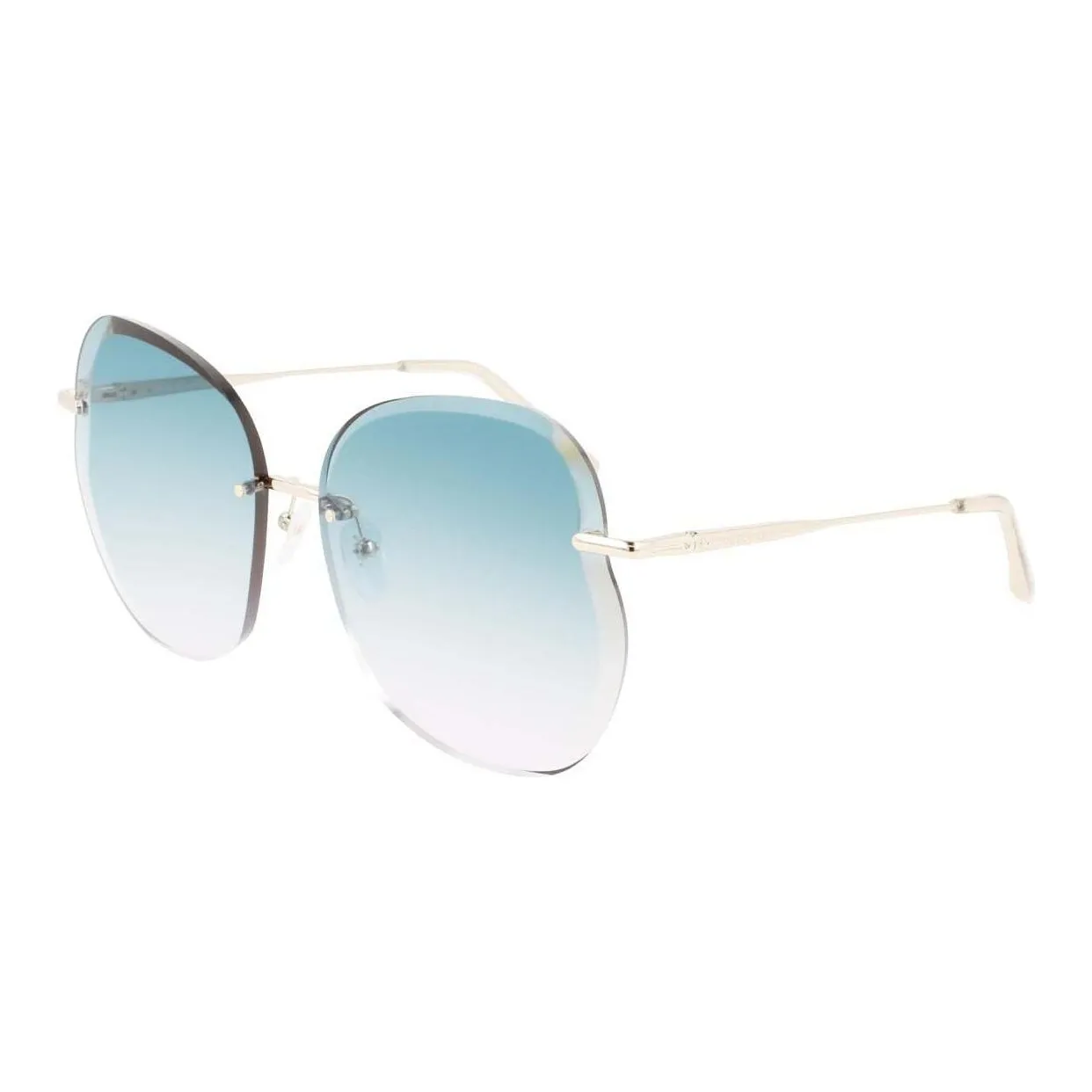 LONGCHAMP Metal Irregular Shape Sunglasses Women's Gold