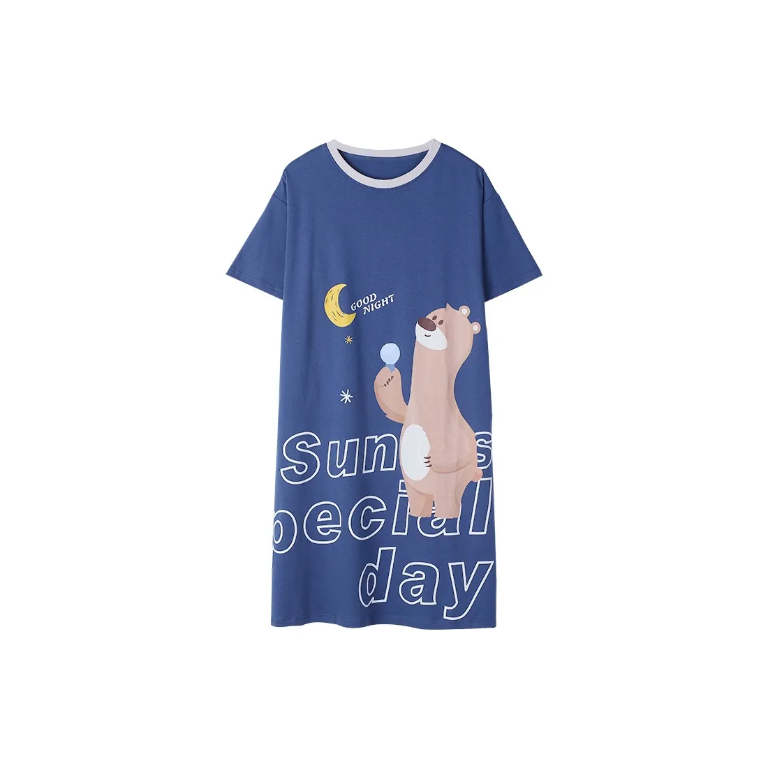 Huggy Kissy Nightgown Women's Gray Blue